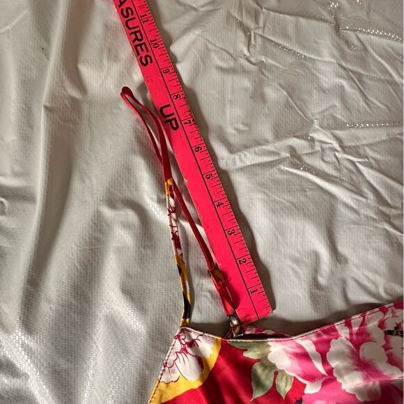 Natori Private Luxuries Red Floral Print Silky Slip Dress Size Large - Picture 10 of 12